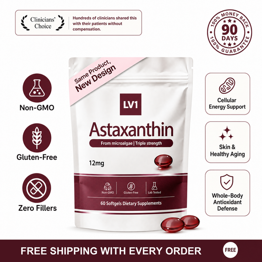 LV1 Astaxanthin - Nature’s Most Powerful Antioxidant for Whole Body Support & Cellular Protection